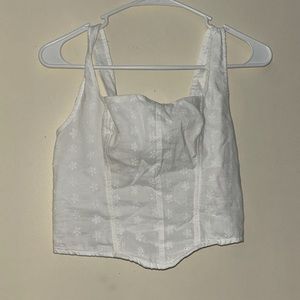 white floral tank top with adjustable straps